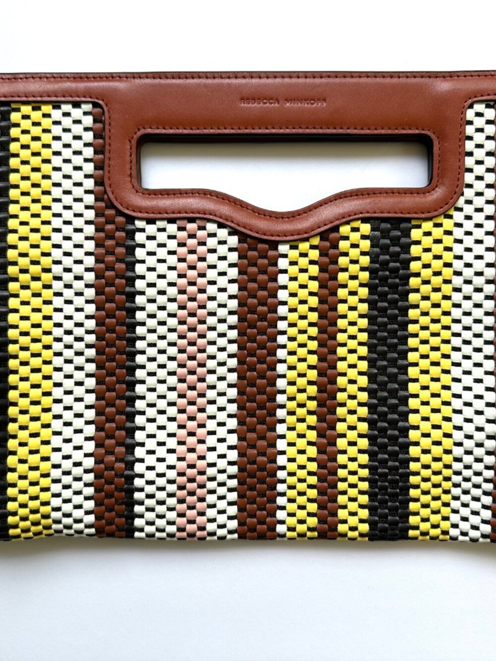 Rebecca Minkoff Multicolor Woven Clutch Boho-Chic 13 1/4" x 8 3/4" - Picture 3 of 11